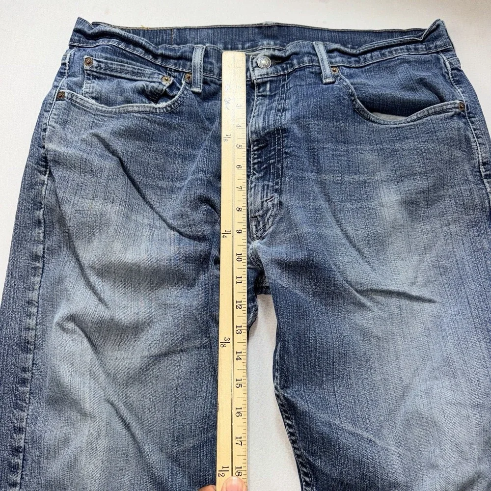 Levi's Men Blue Jeans 505 Denim Distressed Casual Size 36X32